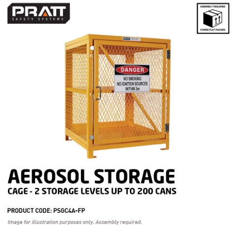 PRATT AEROSOL CAGE 2 STORAGE LEVELS UP TO 200 CANS. FLAT PACKED